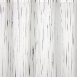 Schlaufen-Scheibengardine mit silber-grauen Streifen hoch 50cm